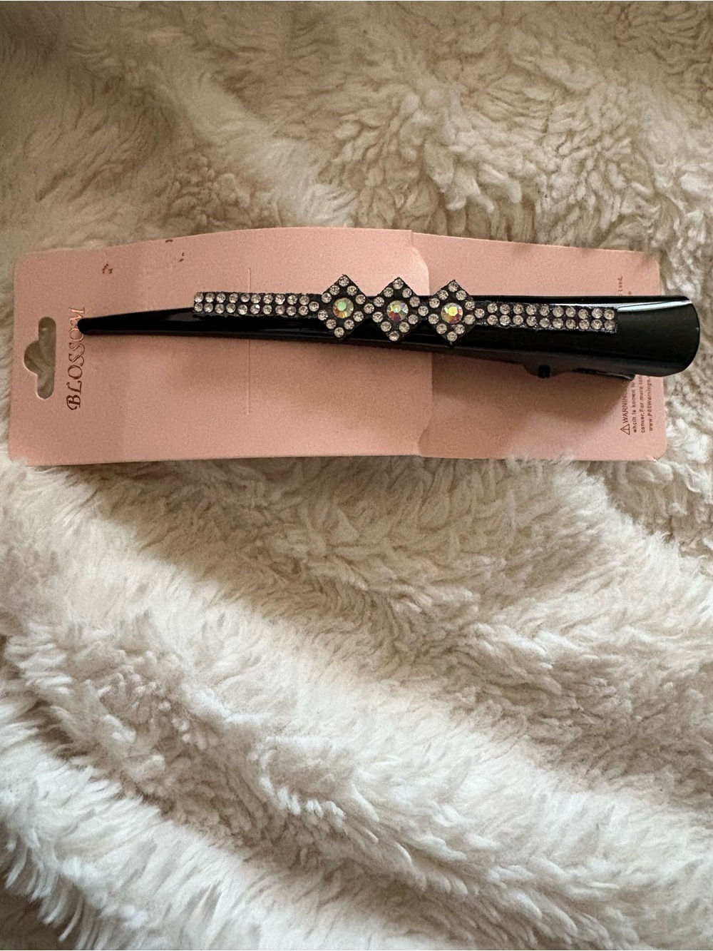 Black Rhinestone Hair Clip
